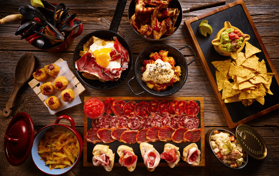 Varied mix of Tapas, Spain